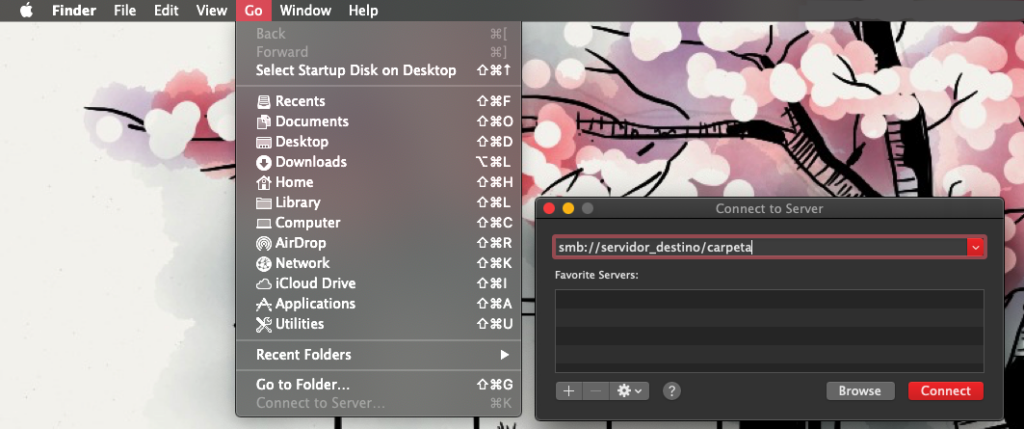 Connecting to an SMB server from macOS Finder